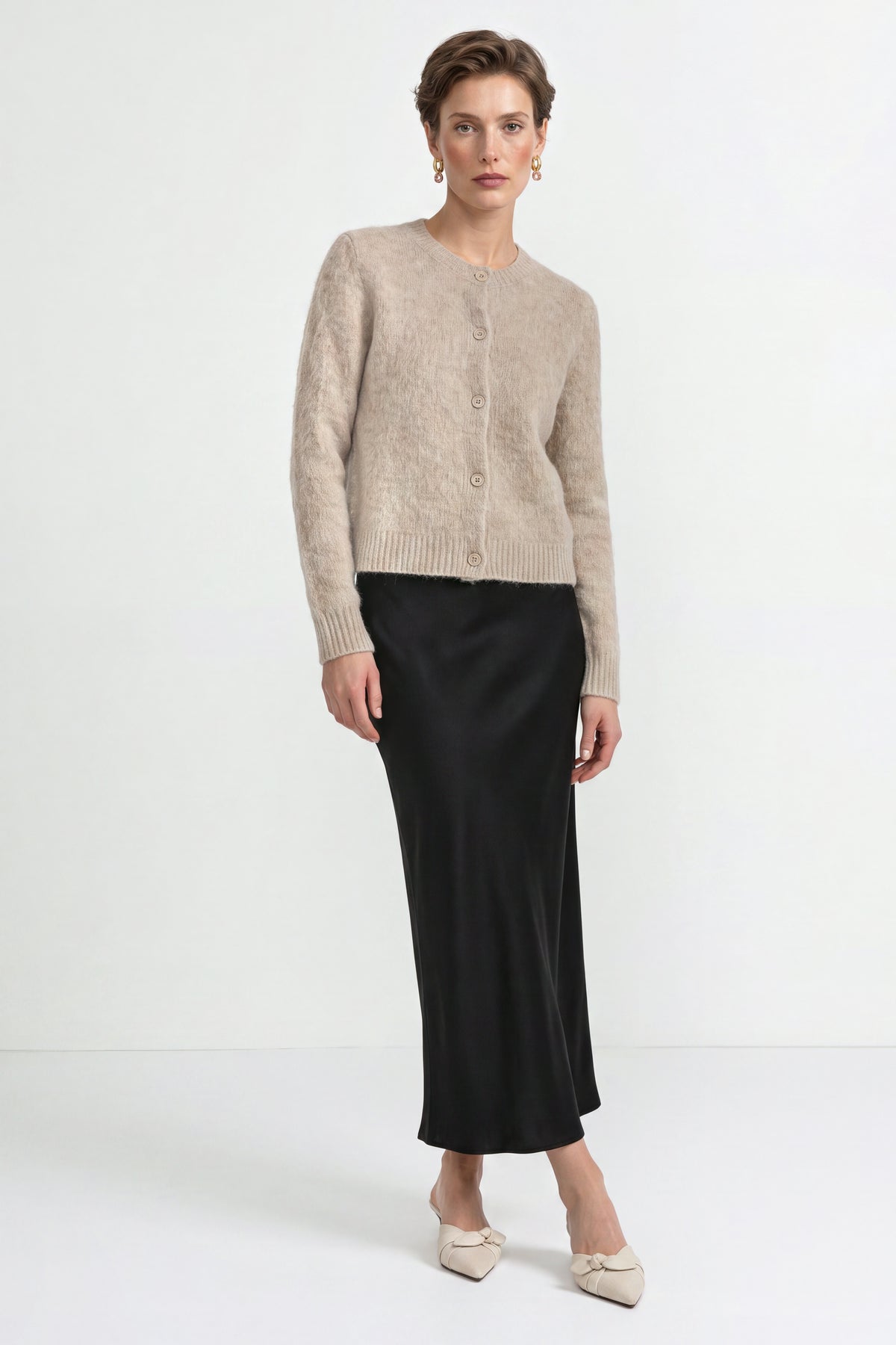 Kurz-Cardigan aus Wolle-Mix mit Mohair-Rich & Royal