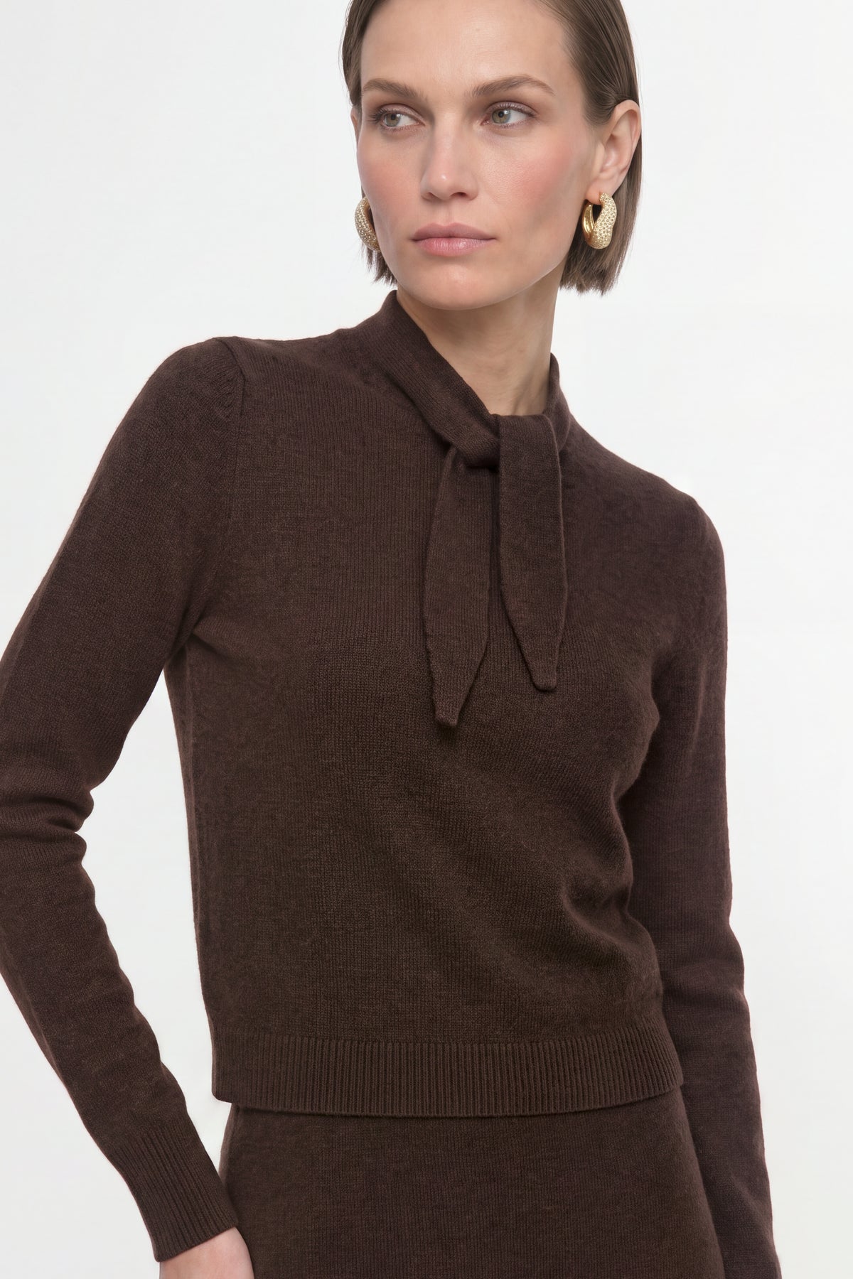 Merino-Kaschmir-Pullover mit Schleifenkragen-Rich & Royal