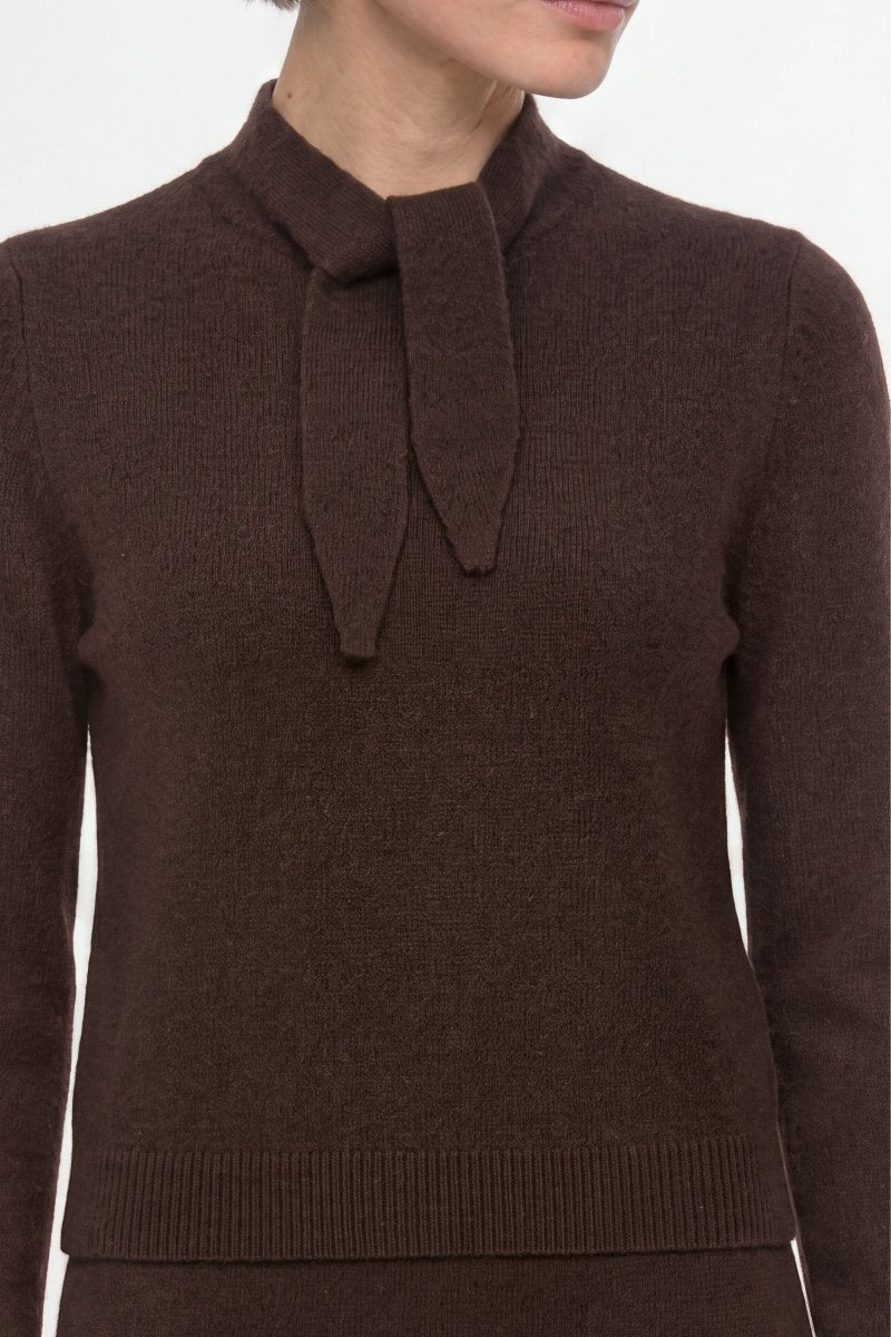 Merino-Kaschmir-Pullover mit Schleifenkragen-Rich & Royal
