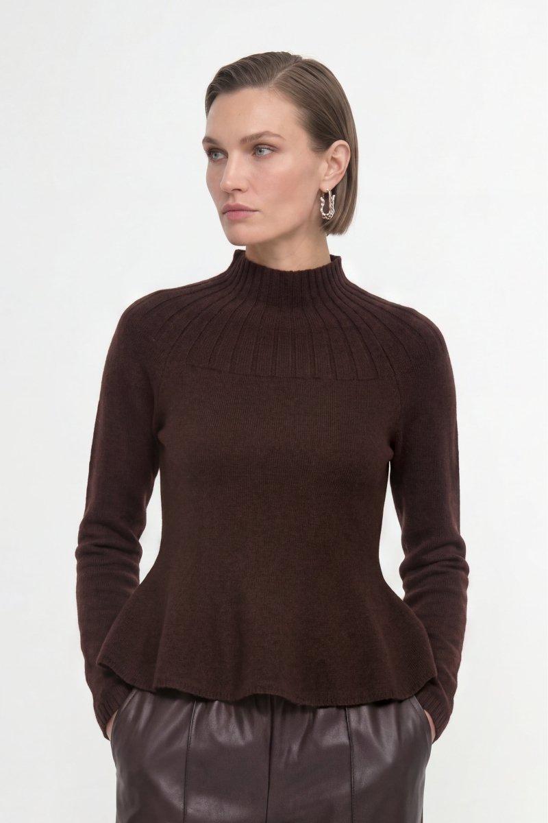 Merinopullover mit Peplum-Saum-Rich & Royal