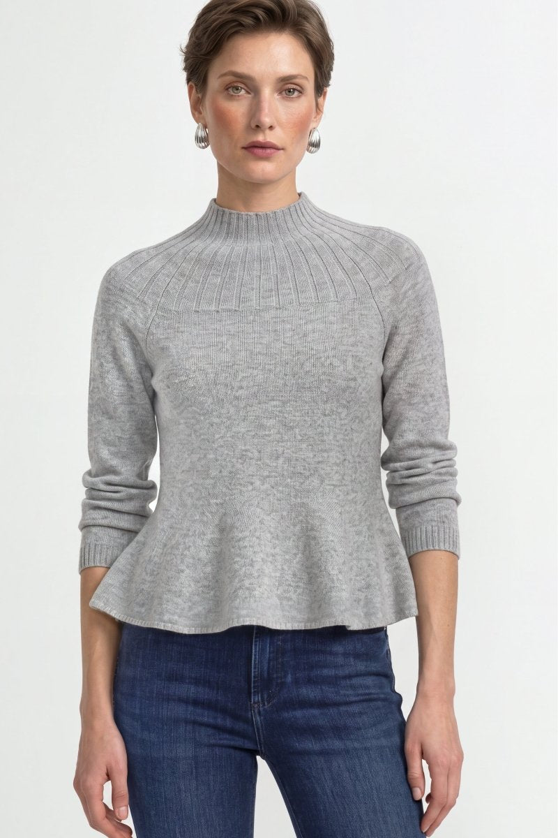Merinopullover mit Peplum-Saum-Rich & Royal