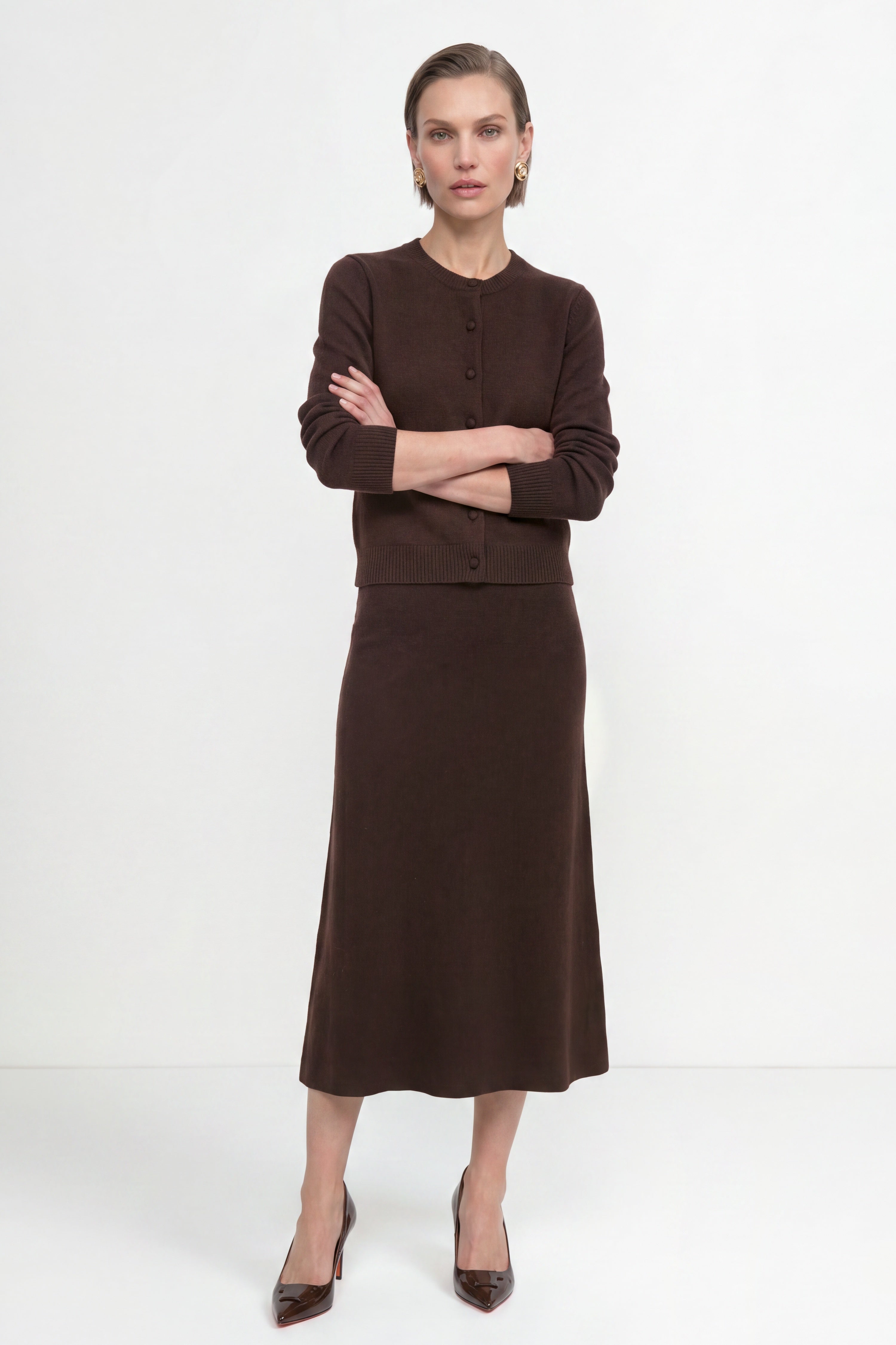 Cropped Cardigan aus Merino-Mix-Rich & Royal