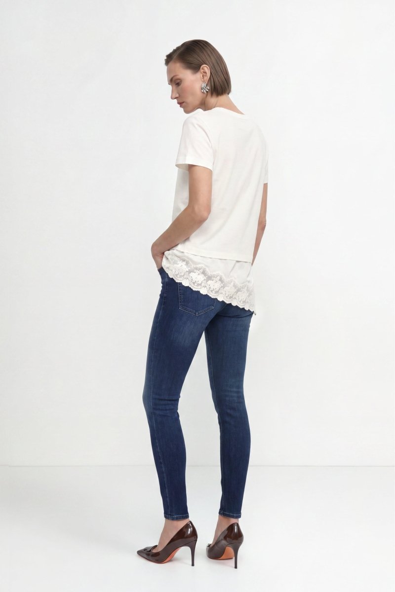 Baumwollshirt mit Spitzensaum-Rich & Royal