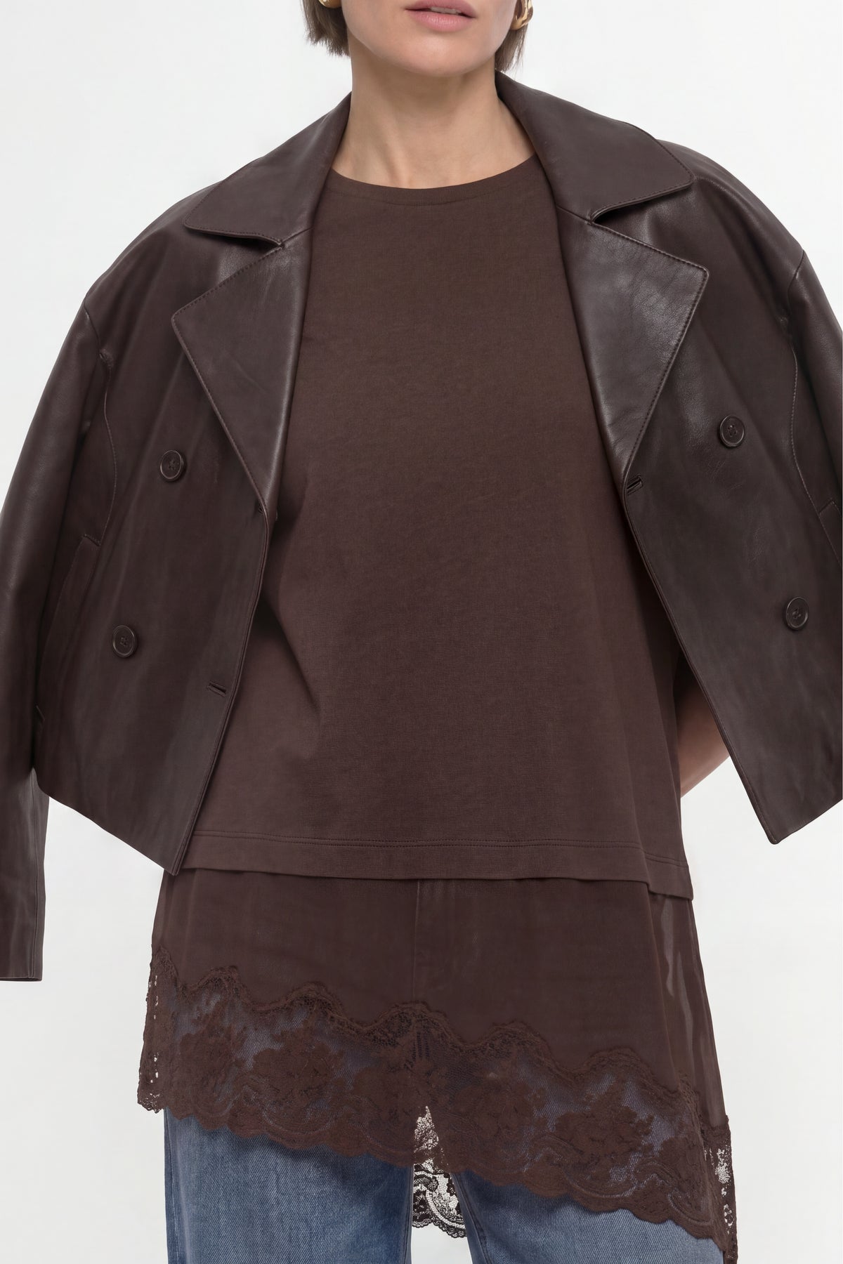 Baumwollshirt mit Spitzensaum-Rich & Royal