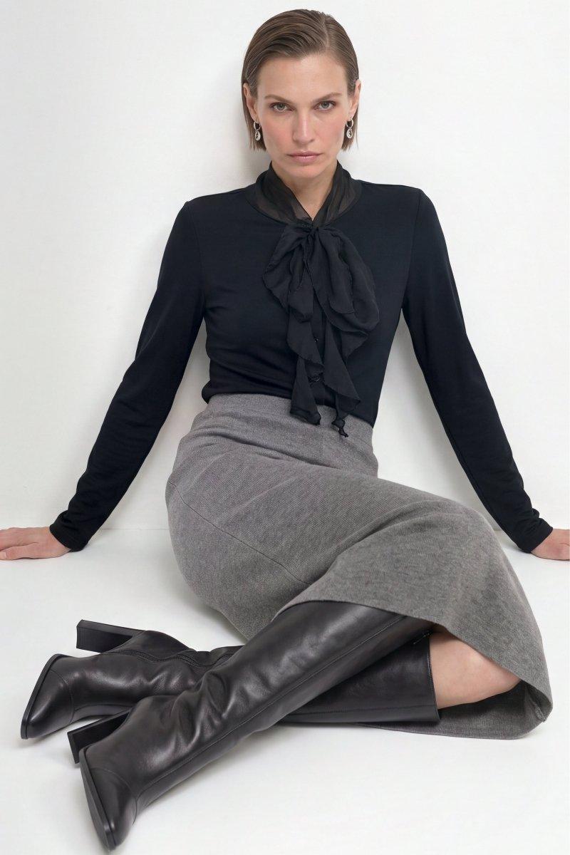 Baumwoll-Longsleeve mit Rüschendetail-Rich & Royal