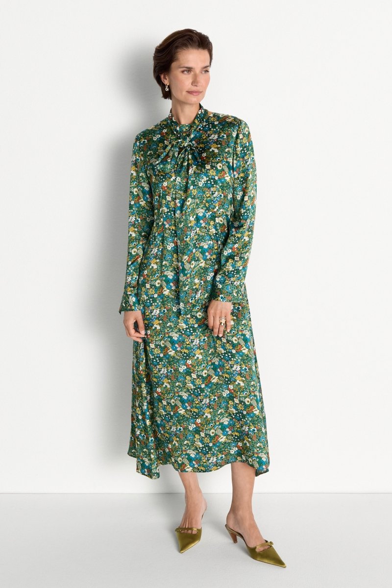 Midikleid mit Schluppe und Blumenprint-Rich & Royal