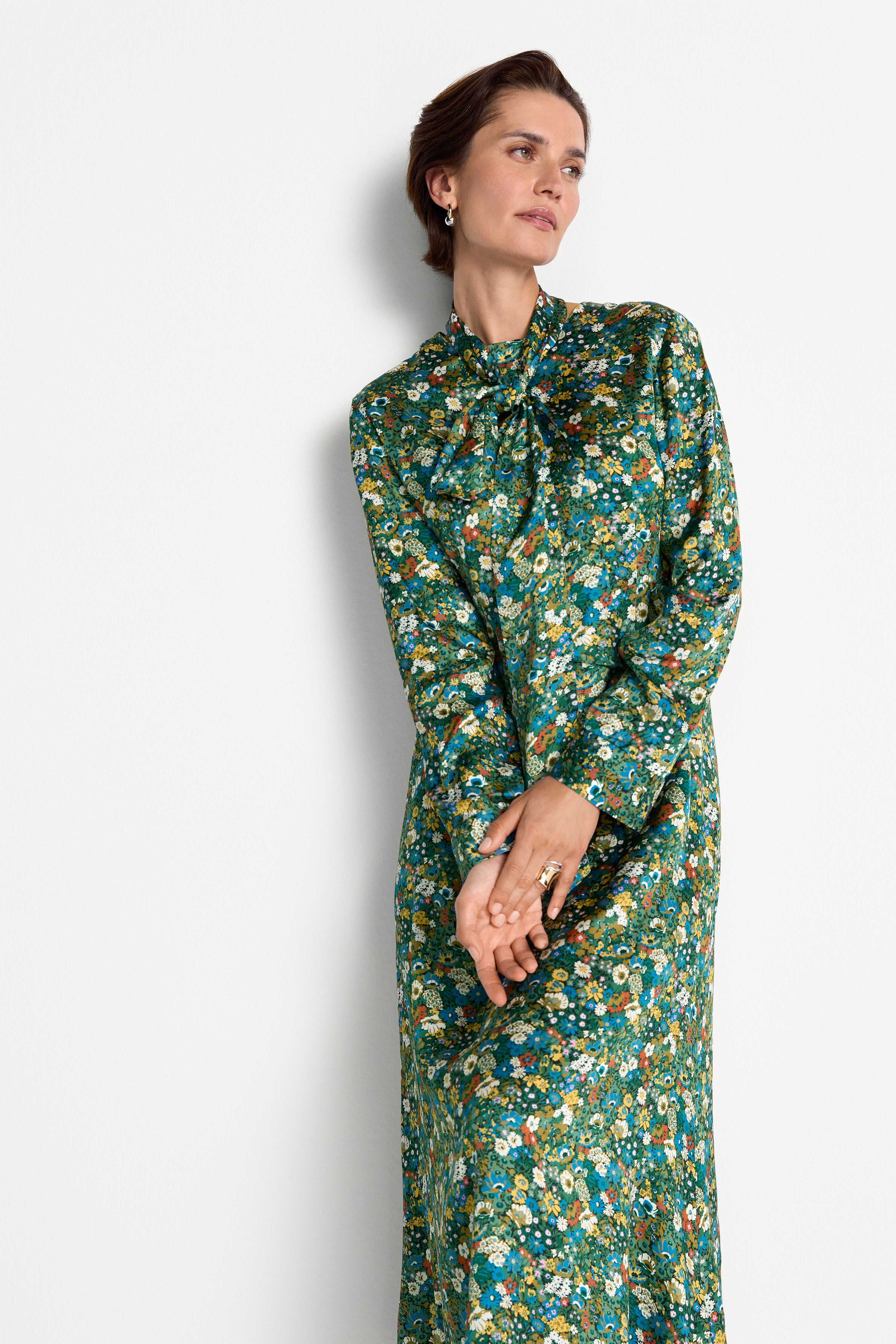 Midikleid mit Schluppe und Blumenprint-Rich & Royal