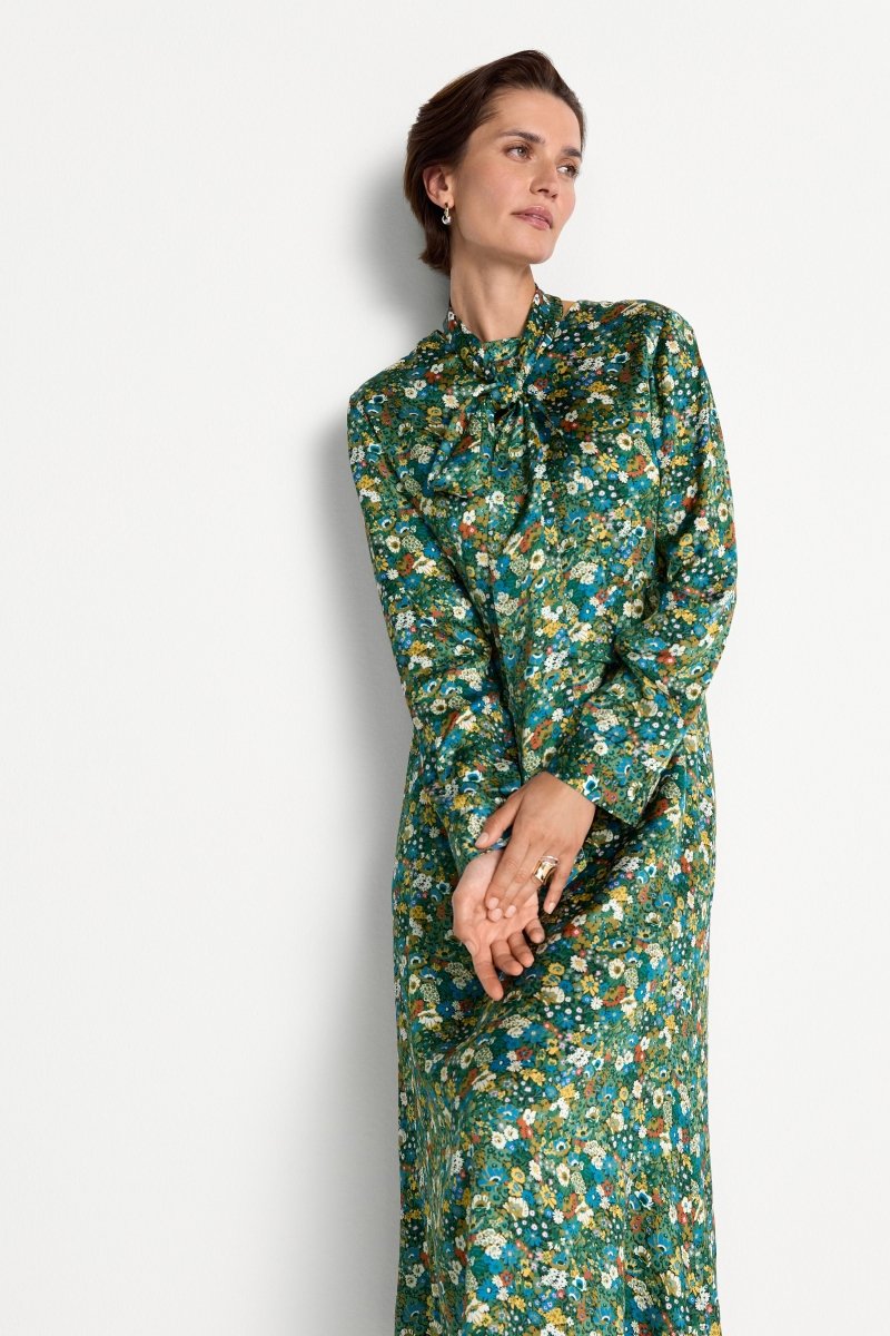 Midikleid mit Schluppe und Blumenprint-Rich & Royal