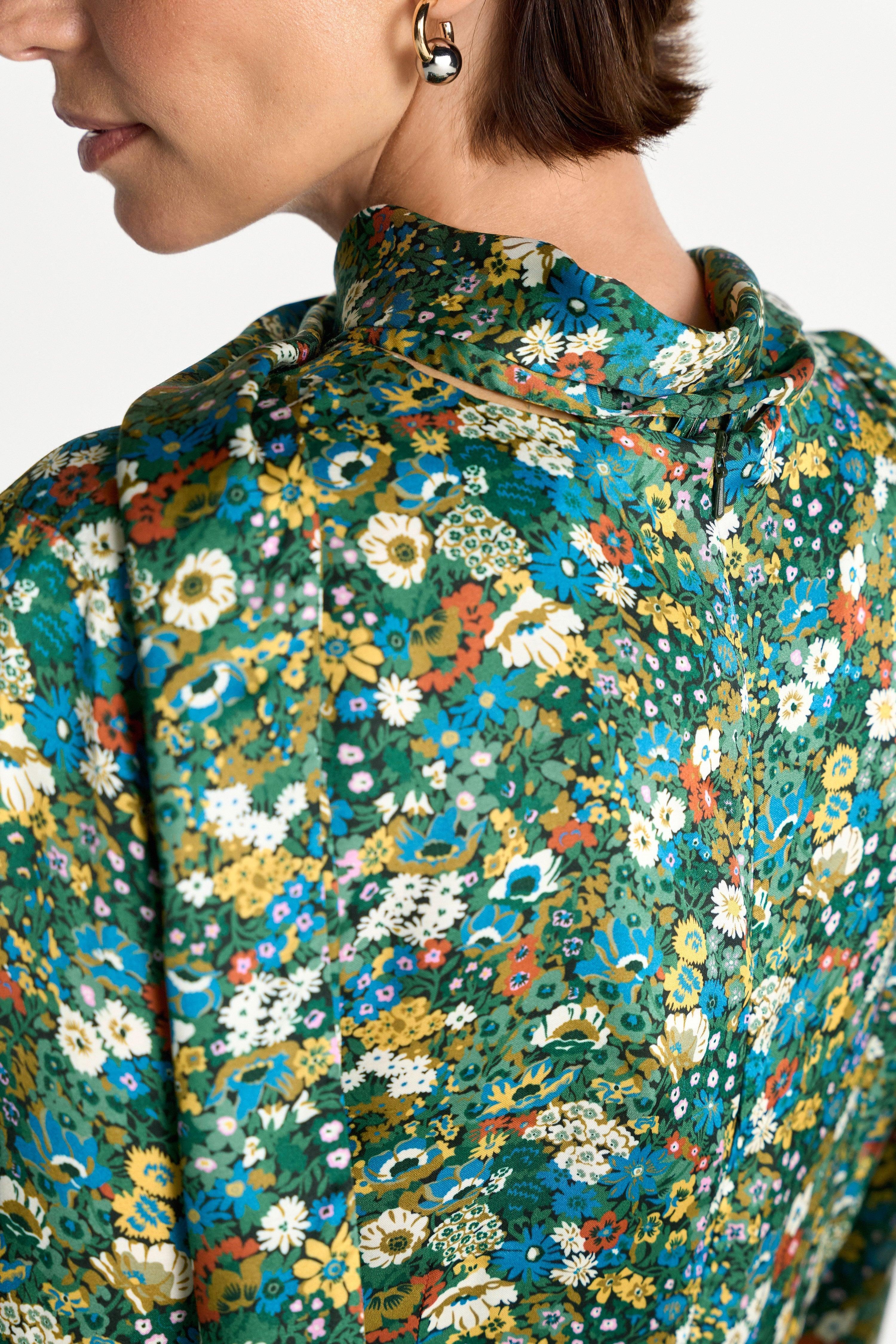 Midikleid mit Schluppe und Blumenprint-Rich & Royal