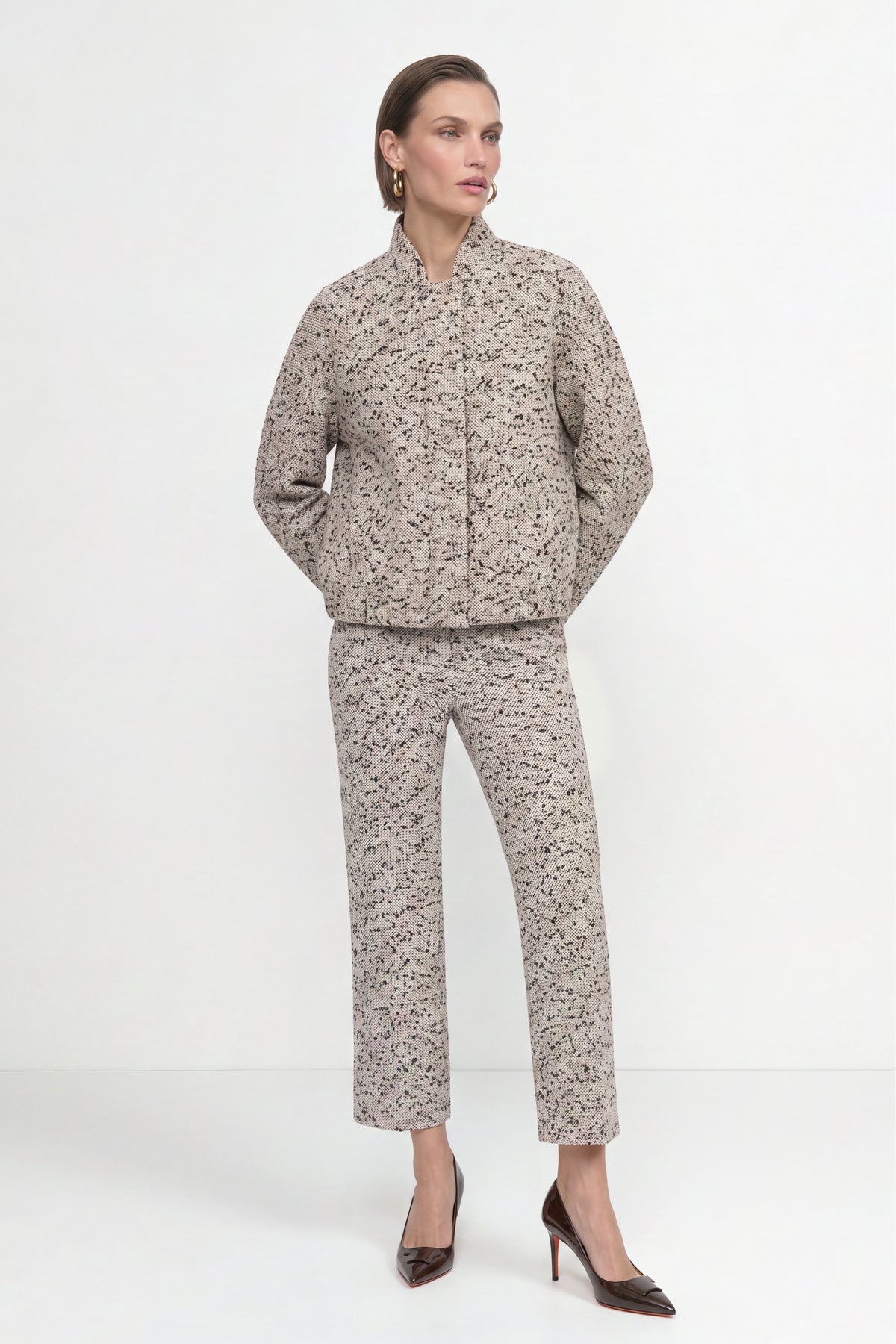 Kurzblouson in Tweed-Optik-Rich & Royal