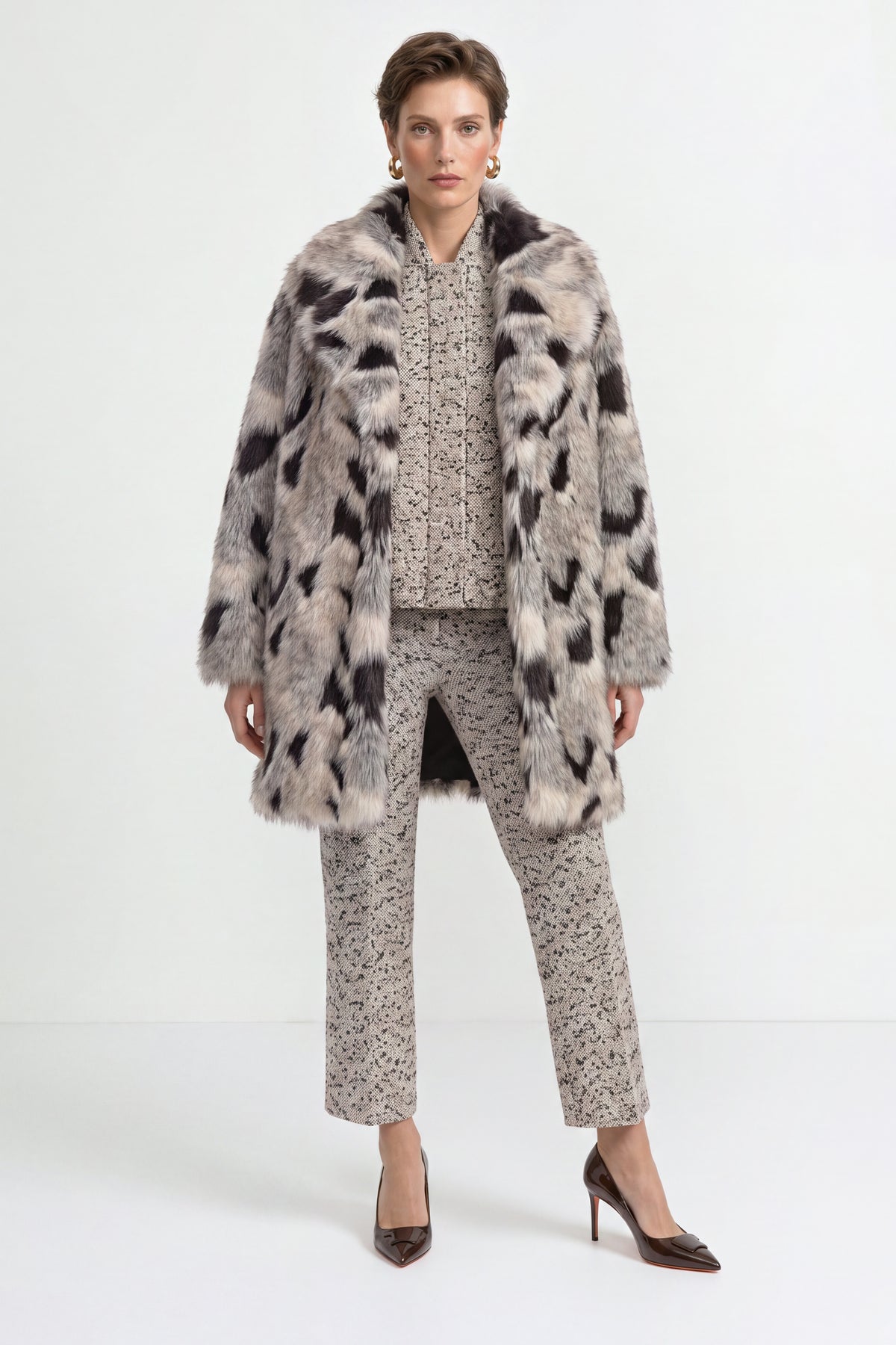 Fellimitatmantel mit Animal-Print-Rich & Royal