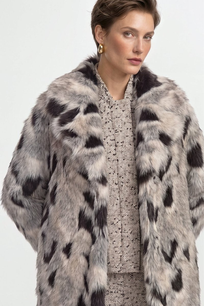 Fellimitatmantel mit Animal-Print-Rich & Royal