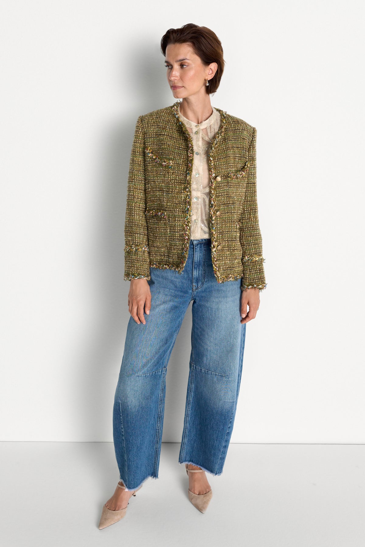 Tweed-Blazer mit Wollanteil-Rich & Royal