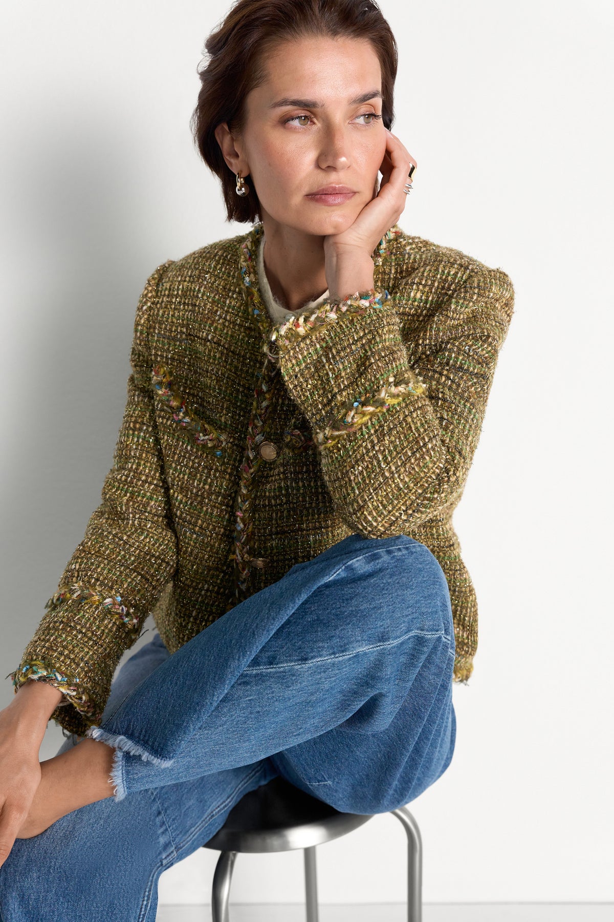 Tweed-Blazer mit Wollanteil-Rich & Royal