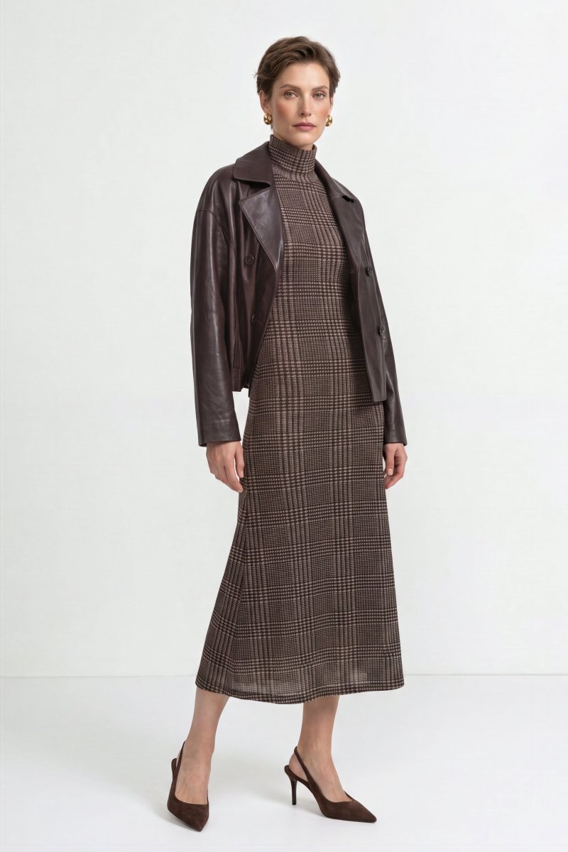Kurze Lederjacke im Doppelreiher-Stil-Rich & Royal