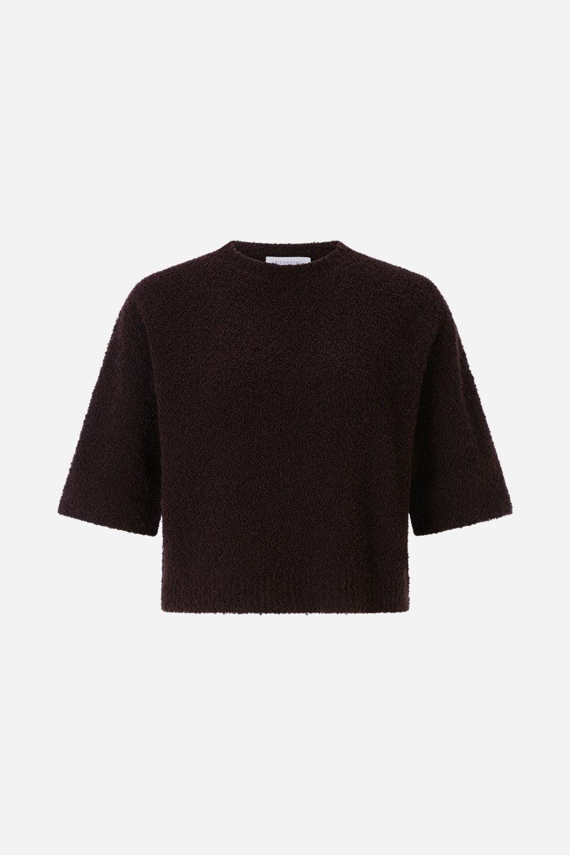 Cropped Bouclé-Pullover mit Halbarm-Rich & Royal