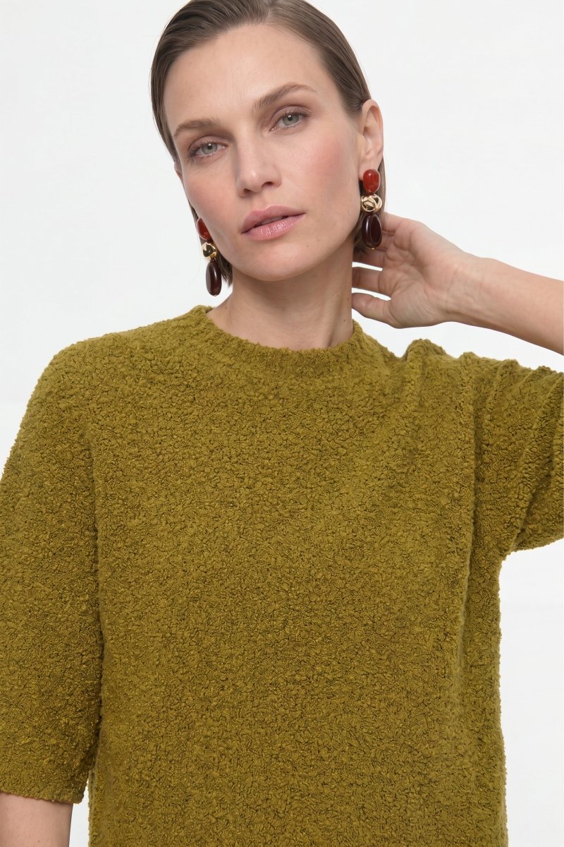 Cropped Bouclé-Pullover mit Halbarm-Rich & Royal