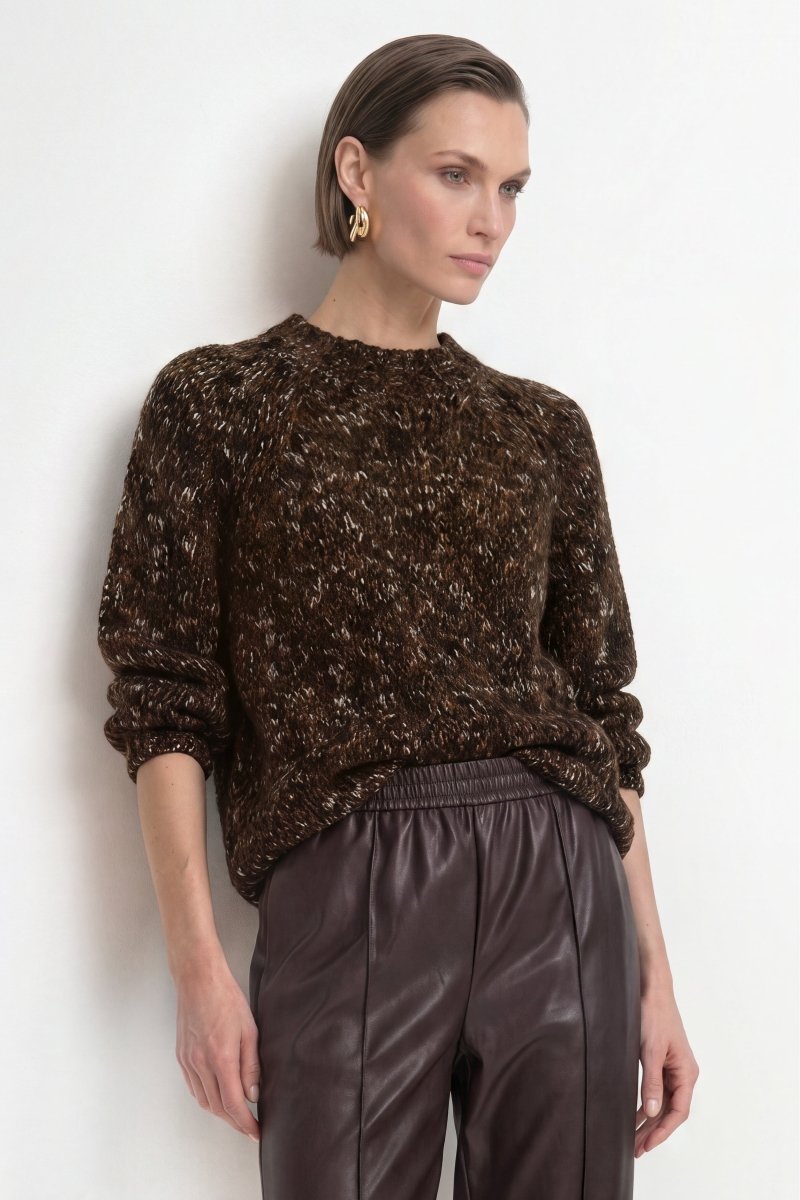 Grobstrick-Pullover mit Melange-Optik-Rich & Royal
