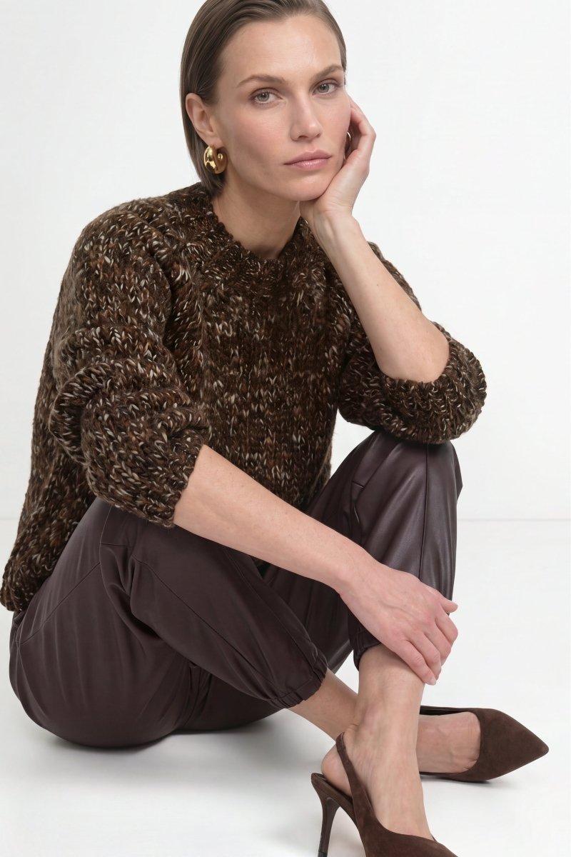 Grobstrick-Pullover mit Melange-Optik-Rich & Royal