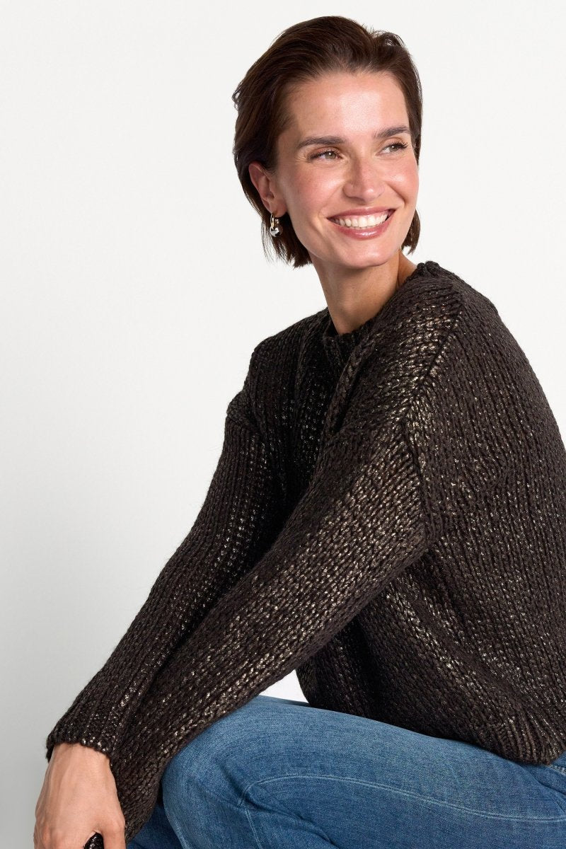 Grobstrickpullover mit Metallic-Effekt-Rich & Royal