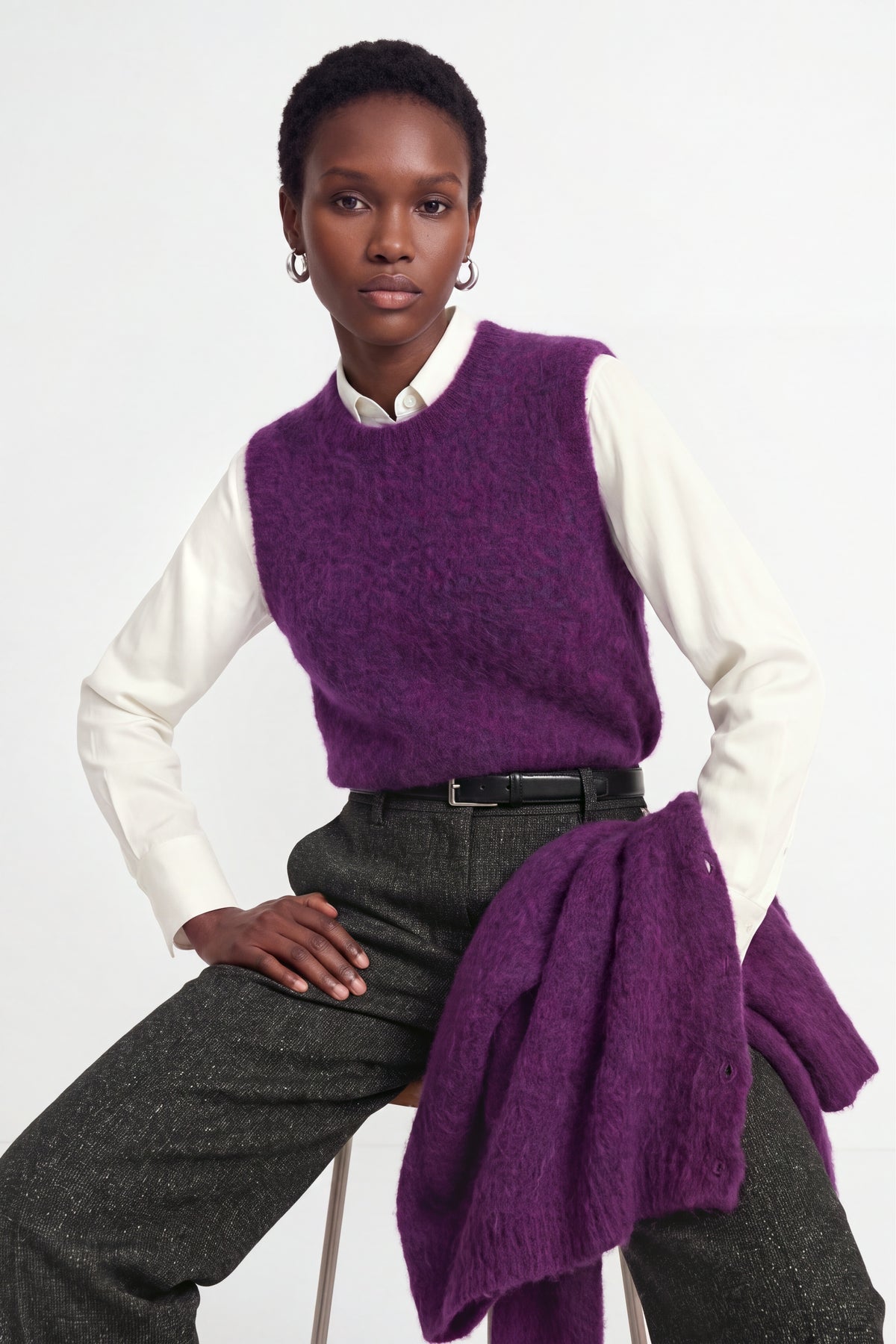 Mohair-Pullunder mit Rundhalsausschnitt-Rich & Royal