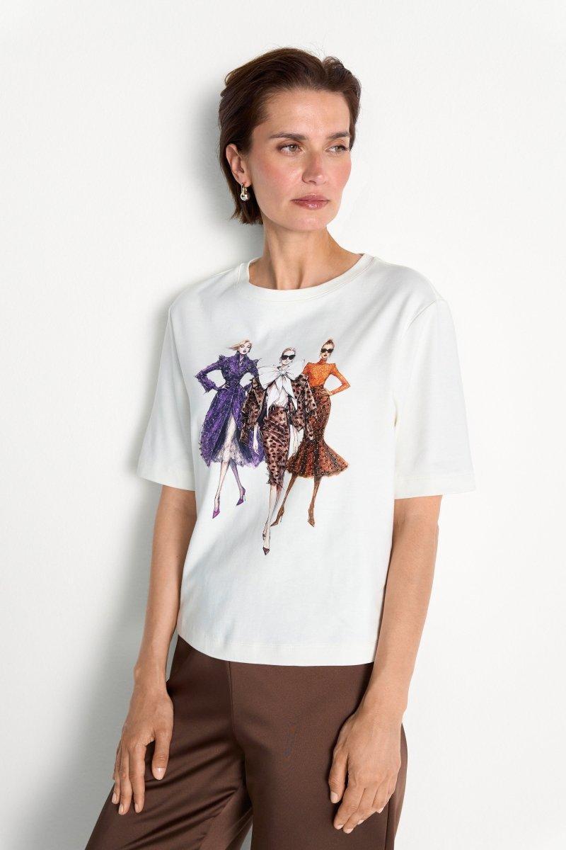 Baumwoll-T-Shirt mit Frontprint-Rich & Royal