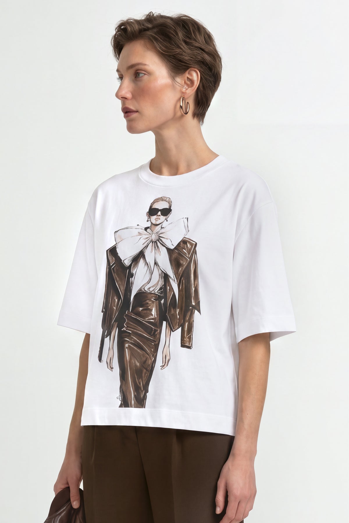 Baumwoll-T-Shirt mit Motiv-Print-Rich & Royal