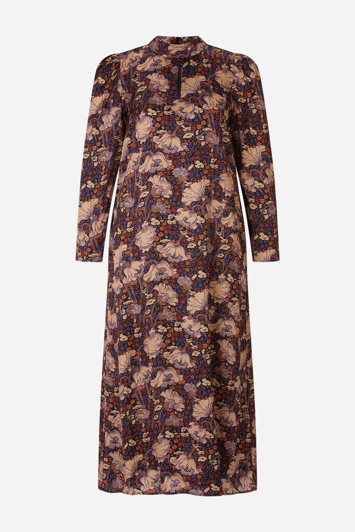 Kleid mit Blumenprint und Stehkragen-Rich & Royal