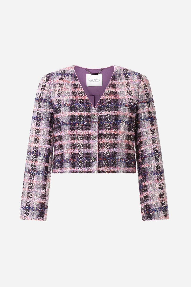 Kurzblazer aus Karo-Tweed-Rich & Royal
