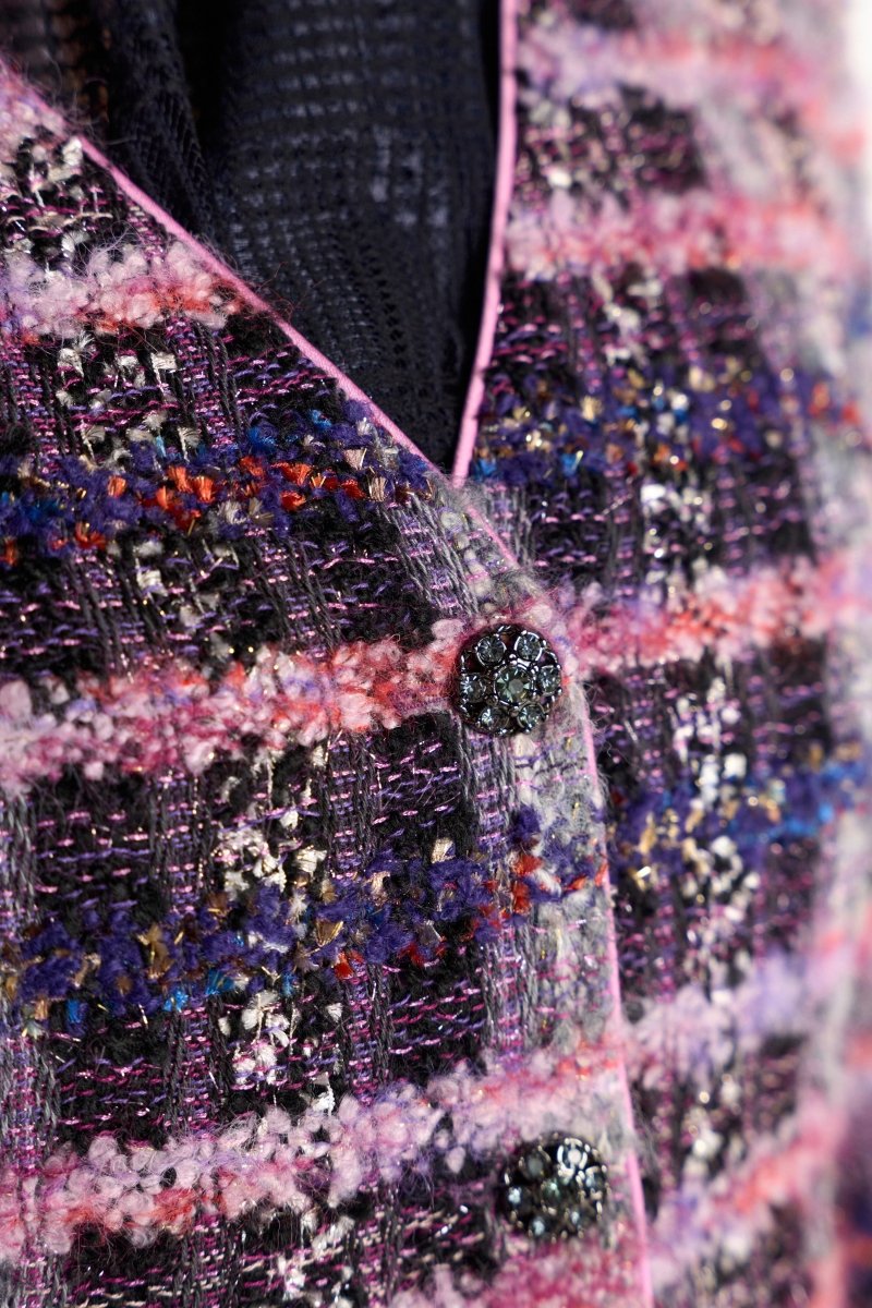 Kurzblazer aus Karo-Tweed-Rich & Royal