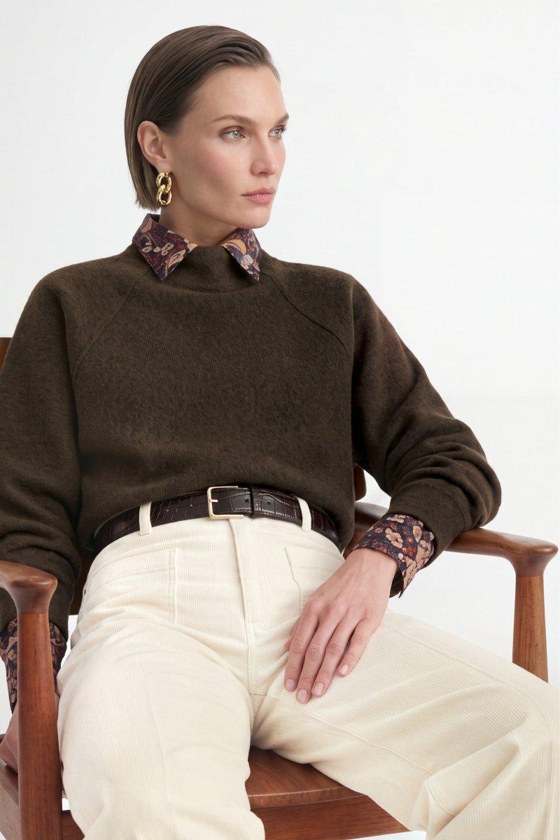 Cropped Sweatshirt mit Stehkragen-Rich & Royal