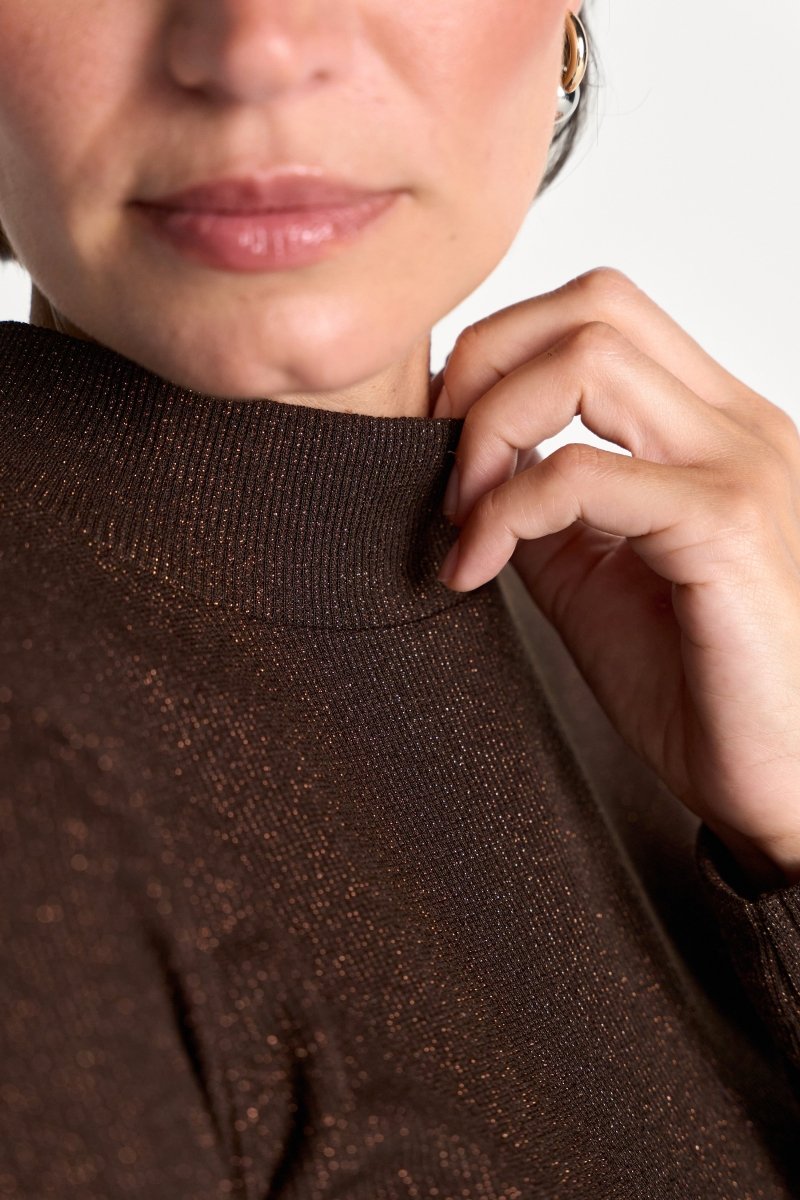 Rippstrick-Longsleeve mit Stehkragen-Rich & Royal