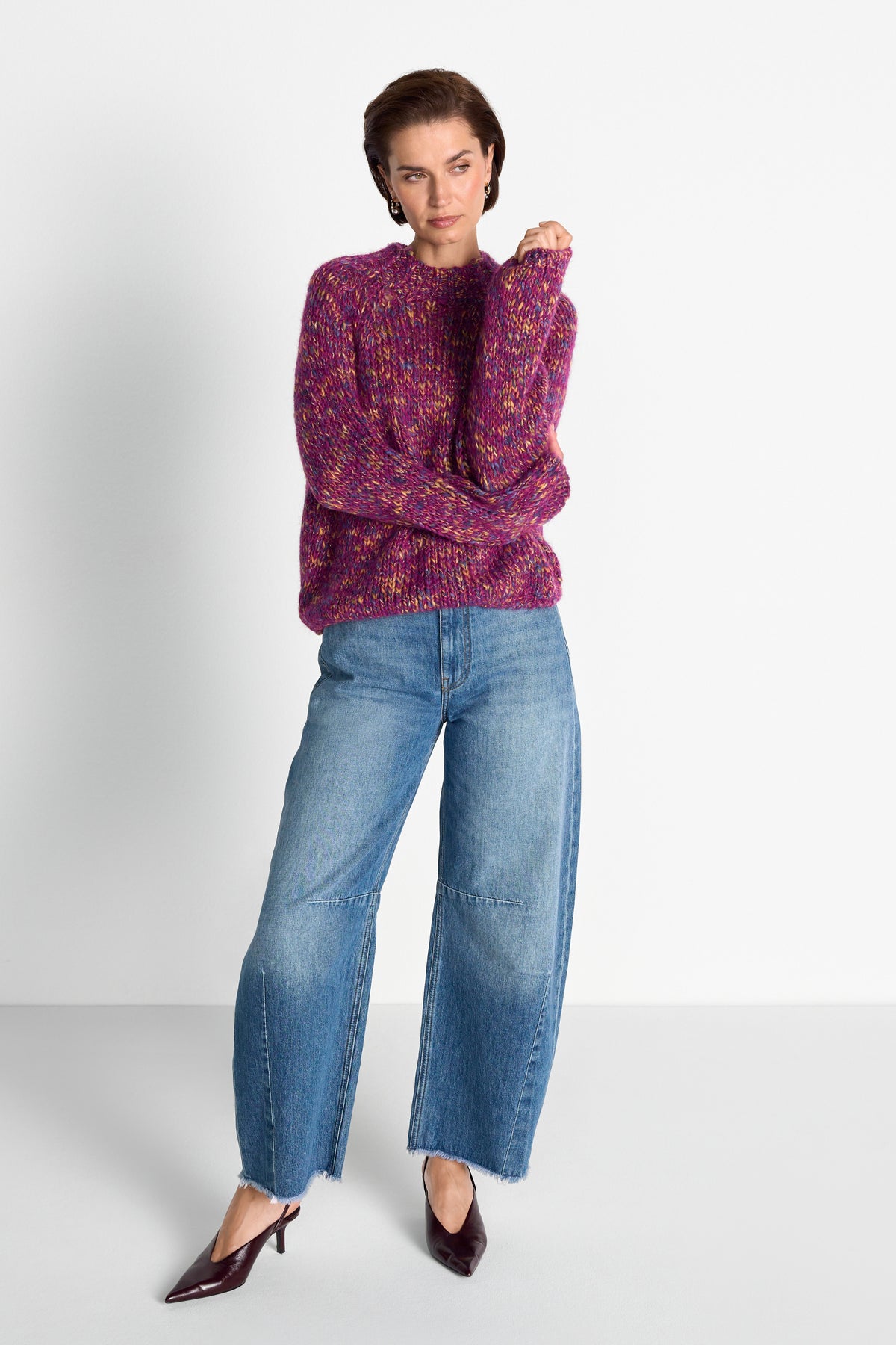 Grobstrickpullover mit Mouliné-Effekt-Rich & Royal