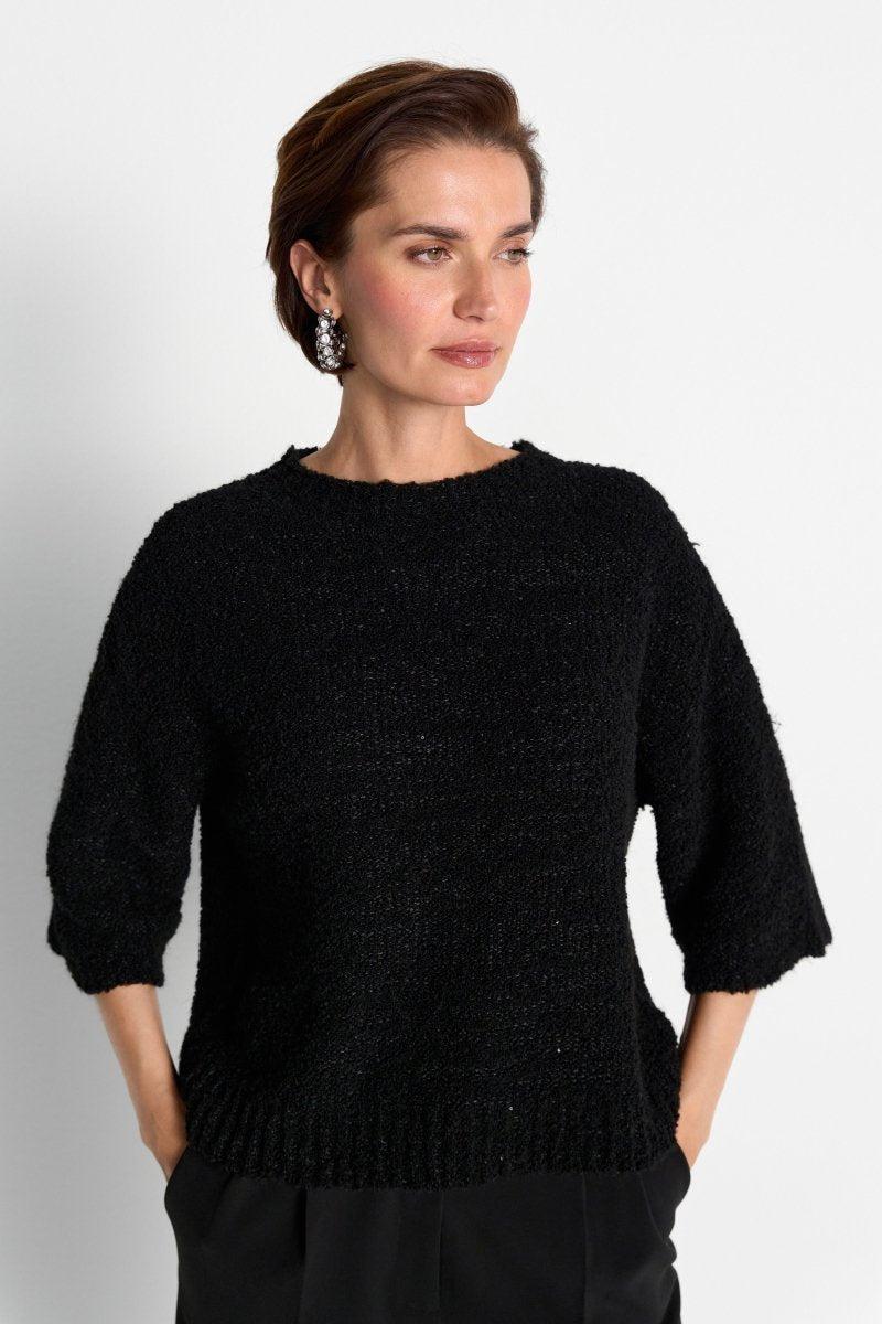 Bouclé-Pullover mit Rundhalsausschnitt-Rich & Royal