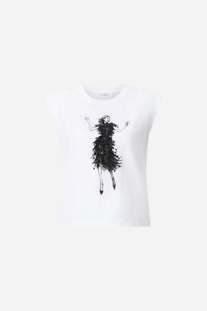 Baumwolltop mit Motivprint-Rich & Royal