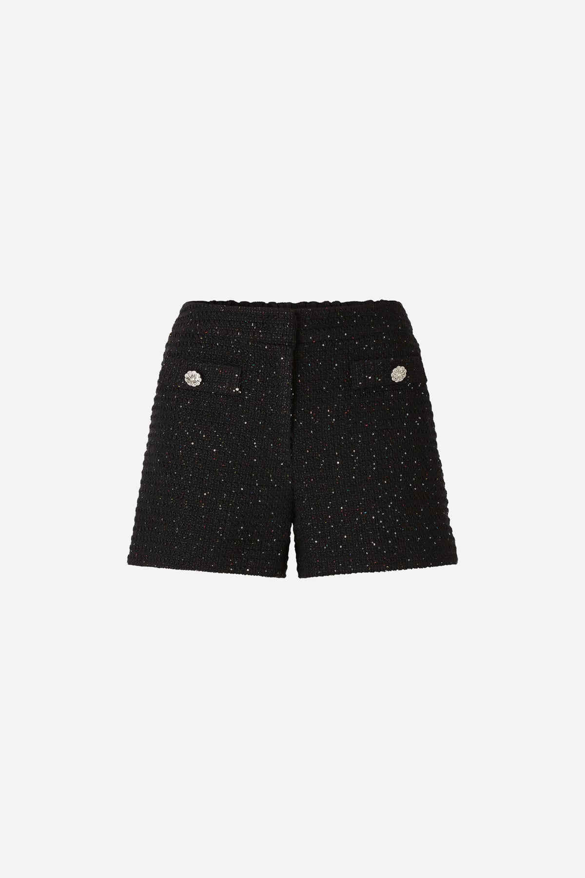 Tweed-Shorts in Schwarz-Rich & Royal
