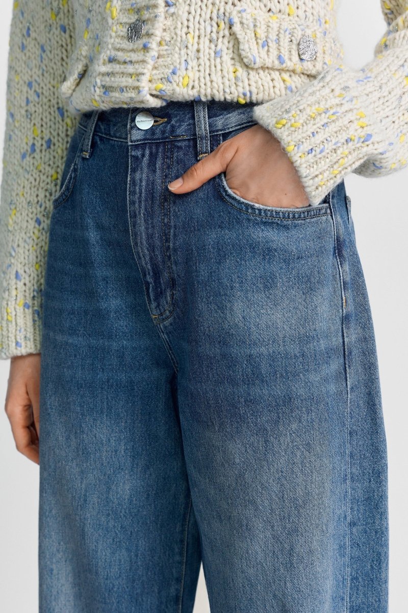 Mittelblaue Jeans mit Front-Wash-Rich & Royal