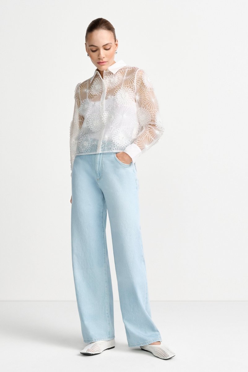 Hellblaue Wide-Leg-Jeans-Rich & Royal