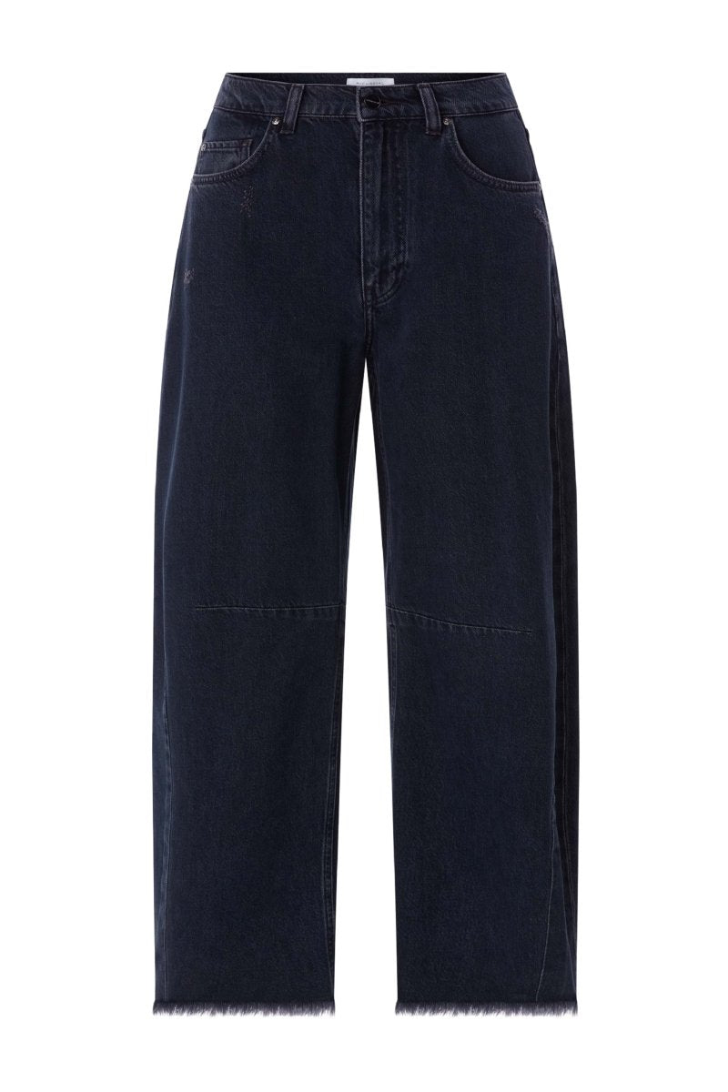 Barrel Jeans mit Fransensaum-Rich & Royal