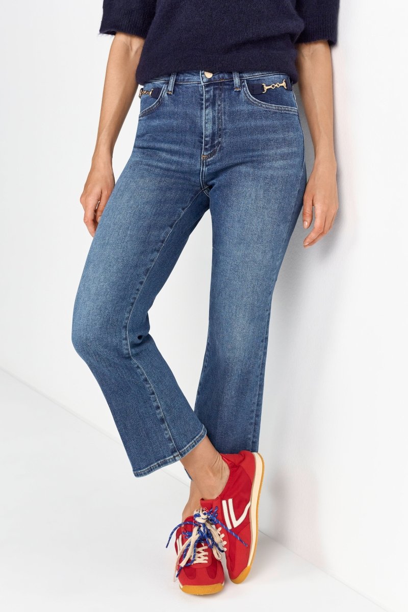 Cropped-Jeans mit Horsebit-Details-Rich & Royal