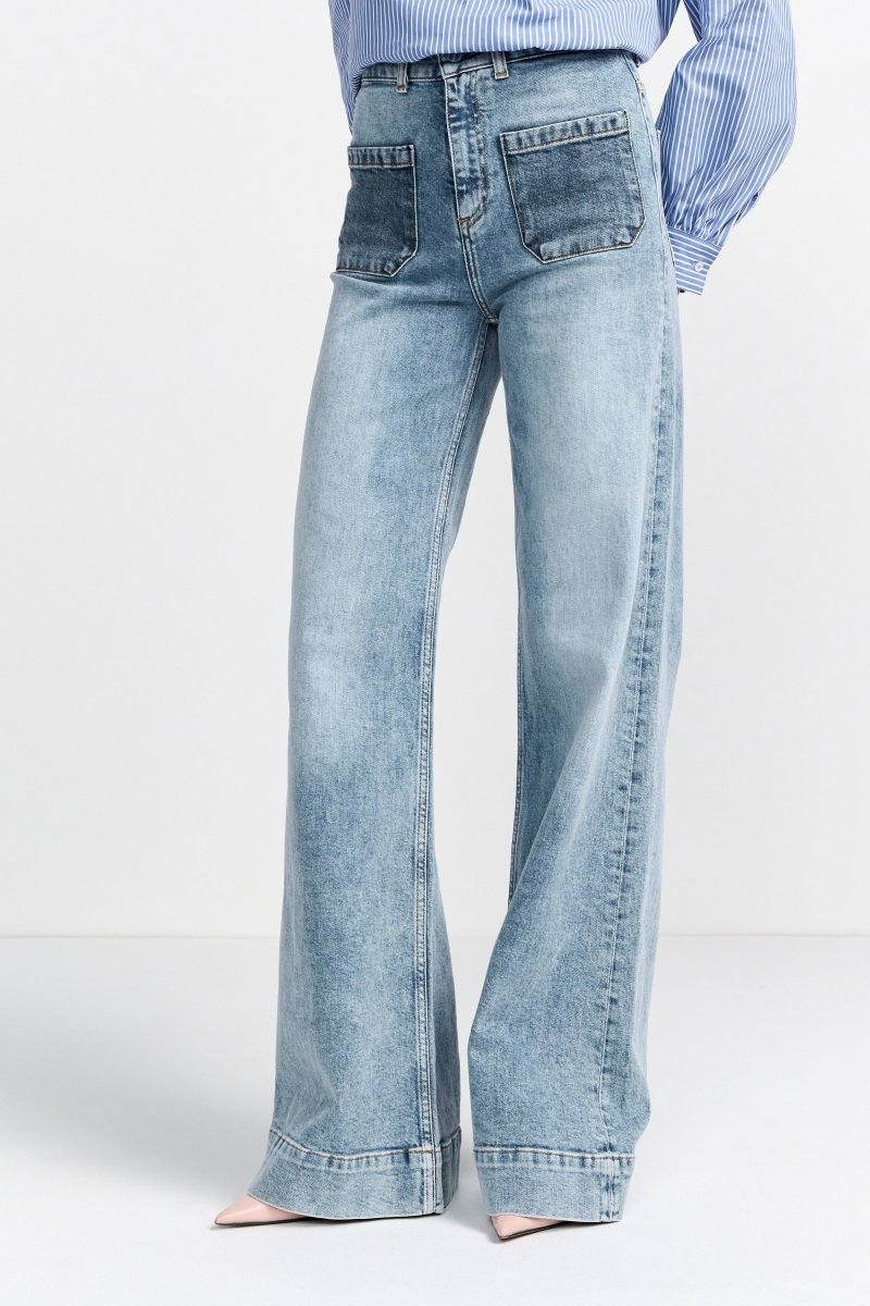 Wide Leg Denim mit hoher Taille-Rich & Royal