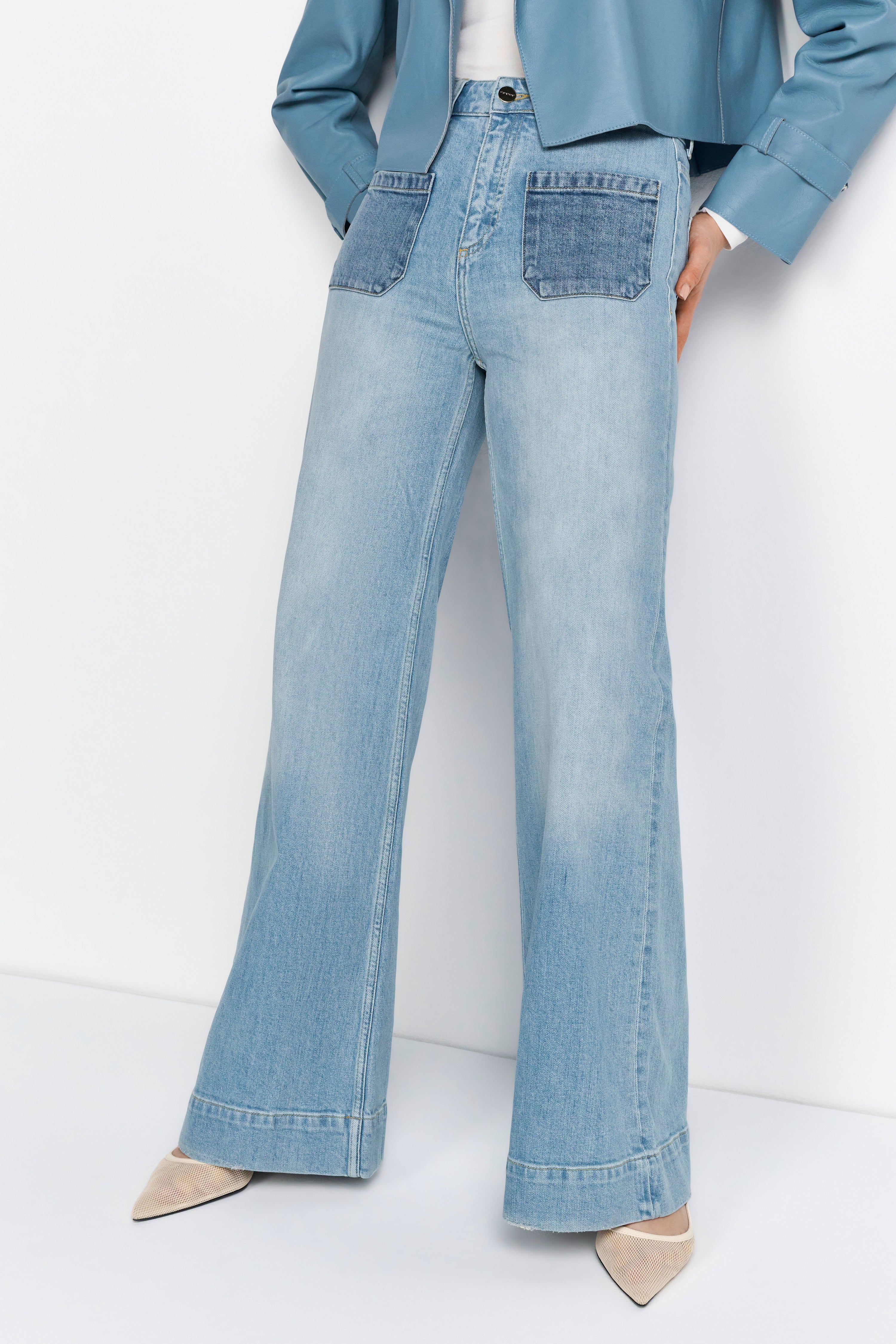 Wide Leg Denim mit hoher Taille-Rich & Royal