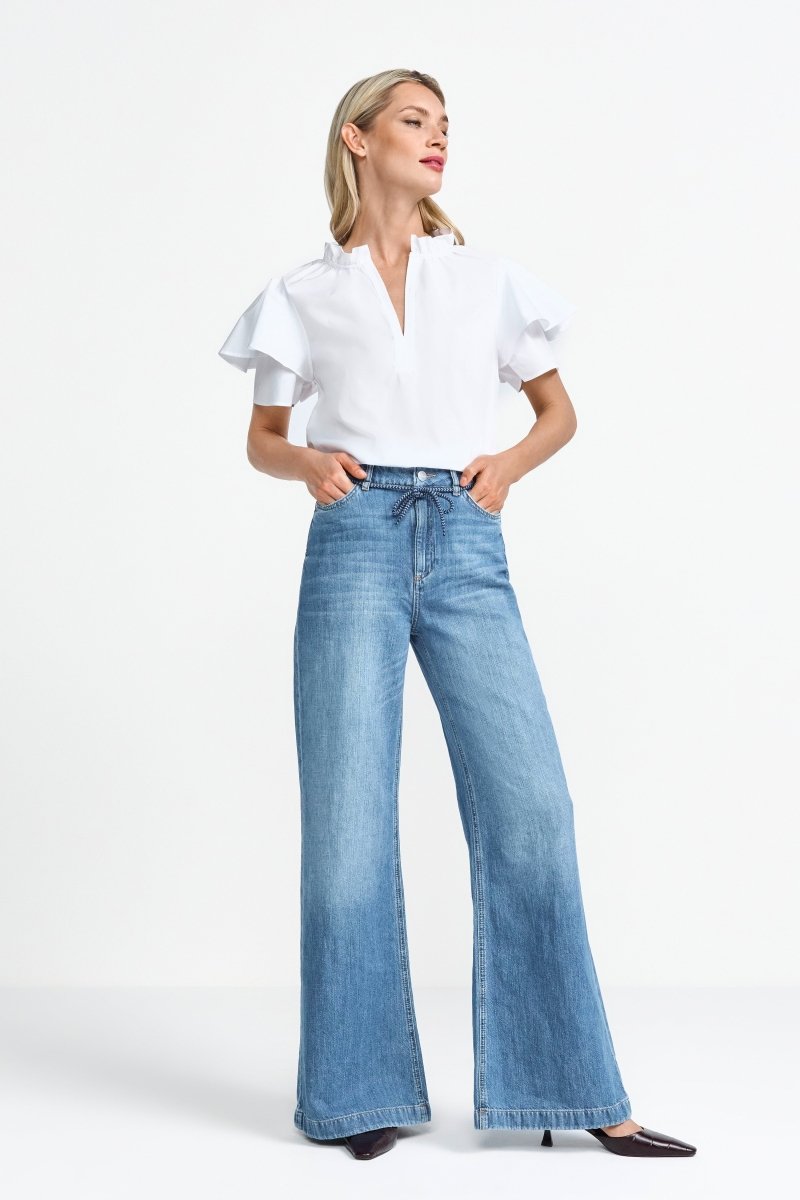 Wide-Leg-Denim mit Bindegürtel-Rich & Royal