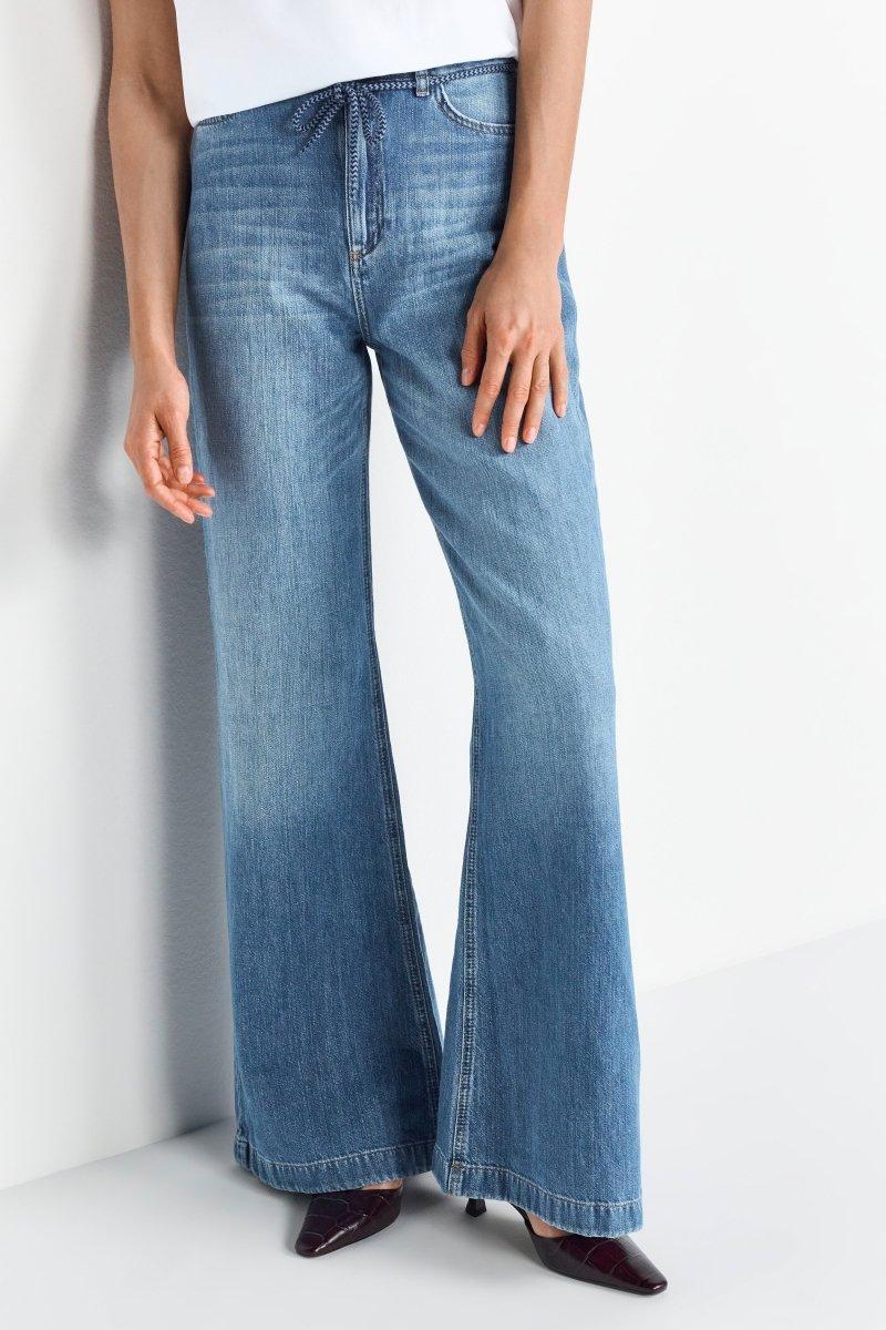 Wide-Leg-Denim mit Bindegürtel-Rich & Royal