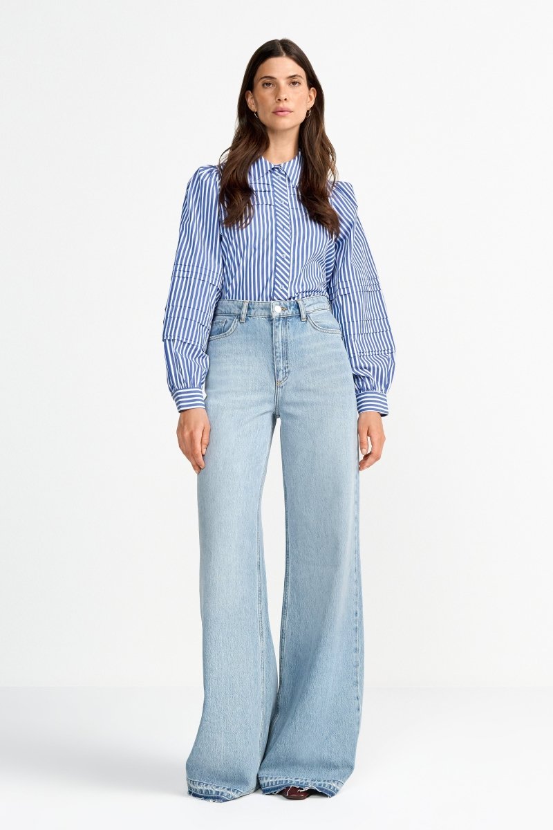 Hellblaue Wide-Leg-Jeans-Rich & Royal