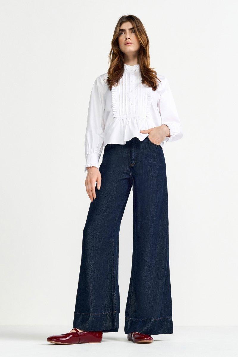 Dunkelblaue Flared Jeans-Rich & Royal