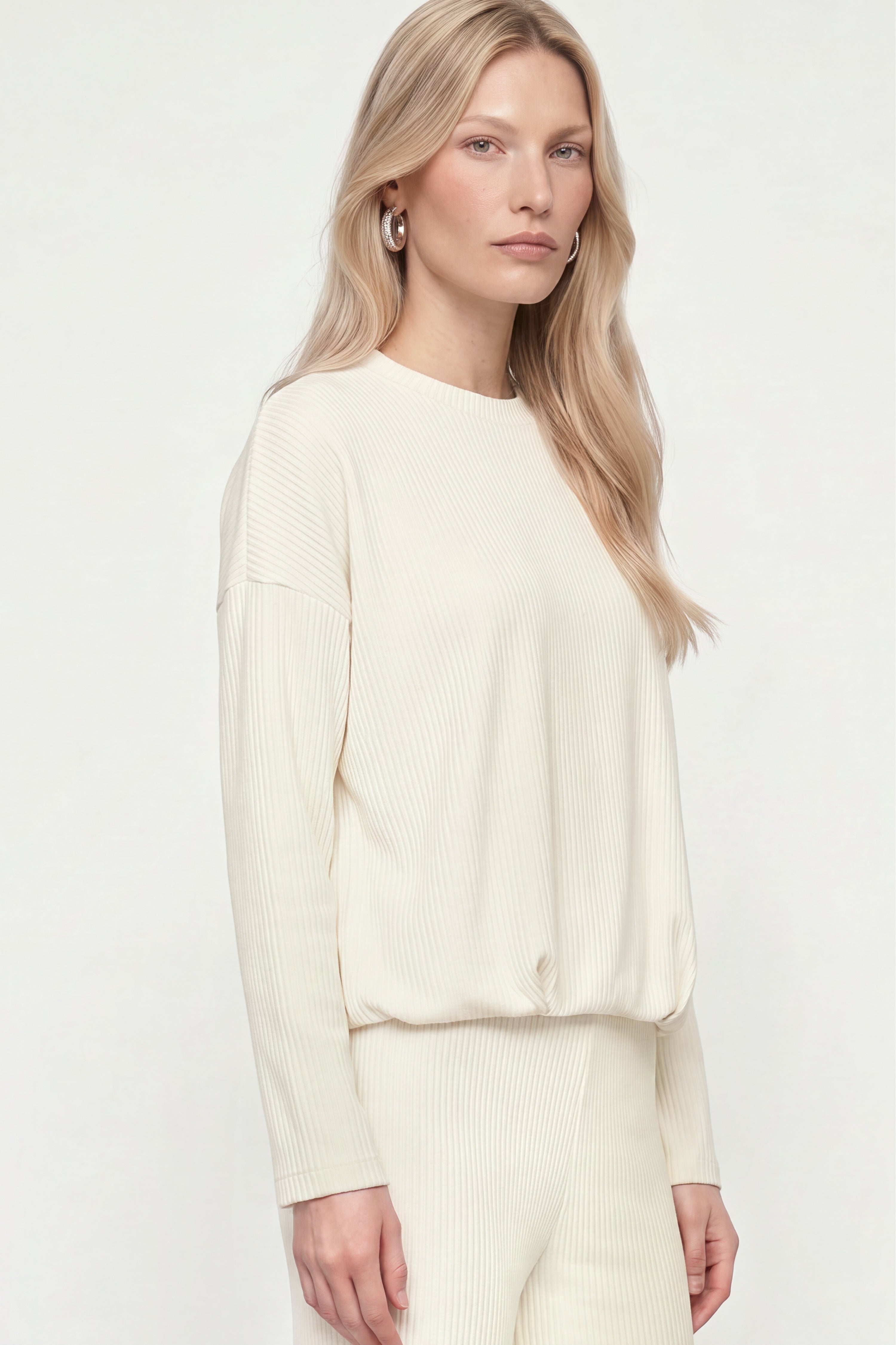 Cordpullover mit Mock-Neck-Rich & Royal