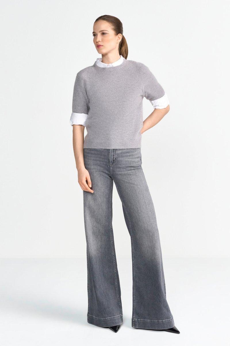 Graue Flared Jeans-Rich & Royal