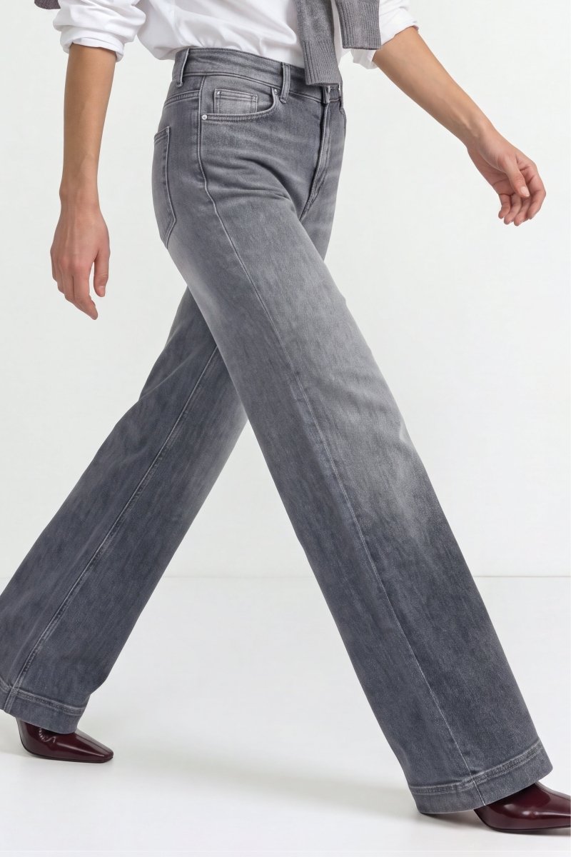 Grey flared jeans