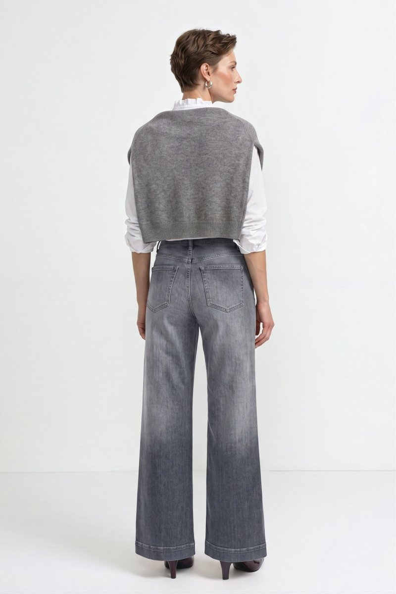 Grey flared jeans